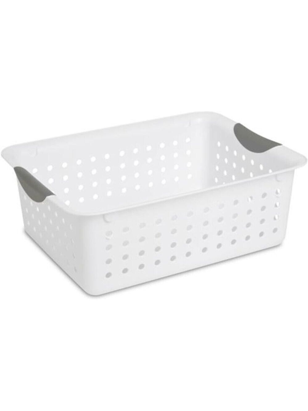 White Plastic Storage Bins Set of 6 Medium Closet Cabinet Countertop Organizer